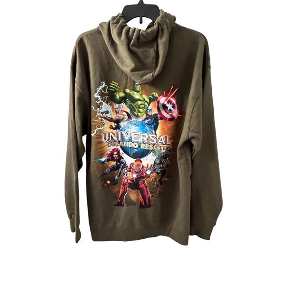 Universal Studios Resort Marvel Green Zip Up Jacket Men's Large NWT - Picture 3 of 3
